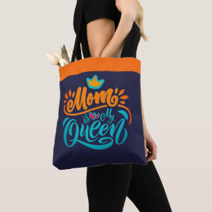Bolso De Tela Tipografía de diseño elegante Mamá es mi reina