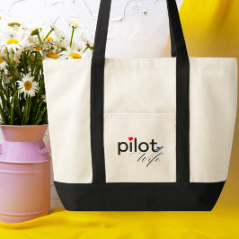 Bolso De Tela Tipografía de esposas piloto y avión simple, Minim