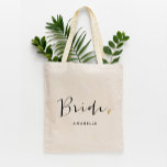 Bolso De Tela Tipografía de guión moderno "Novia"<br><div class="desc">Diseño personalizado divertido para la futura novia.</div>