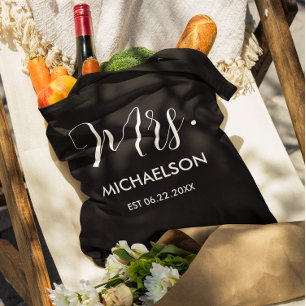 Bolso De Tela Tipografía de guión para recién casados