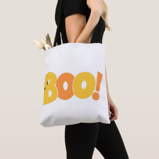 Bolso De Tela Tipografía de Halloween Boo con arañas