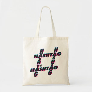 Bolso De Tela Tipografía de hashtag 3D