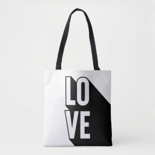 Bolso De Tela Tipografía de las sombras largas de Love Retro
