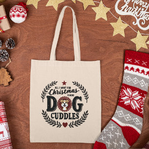 Bolso De Tela Tipografía de los perros de los navidades