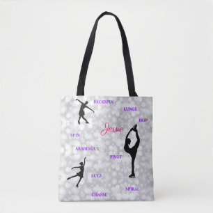 Bolso De Tela Tipografía de patinaje artístico Tote Bag