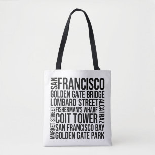 Bolso De Tela Tipografía de San Francisco - Arte Word de Califor
