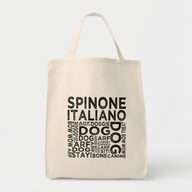 Bolso De Tela Tipografía de Spinone Italiano (Frente)