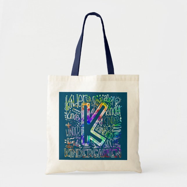 Bolso De Tela Tipografía de tinte niños de jardín de infancia de (Frente)