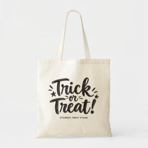 Bolso De Tela Tipografía de Truco o Trato Dulces de Halloween