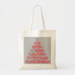 Bolso De Tela Tipografía del árbol de Navidad rojo