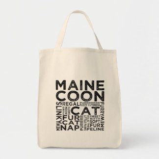 Bolso De Tela Tipografía del gato Maine Coon