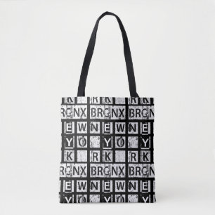 Bolso De Tela Tipografía del Grunge de Bronx Nueva York el  