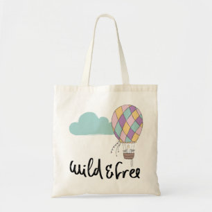 Bolso De Tela Tipografía divertida Ave con Globo de Aire Calient