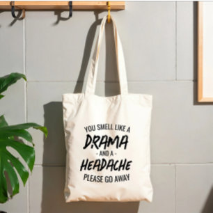 Bolso De Tela Tipografía divertida e insultante, drama y dolor d