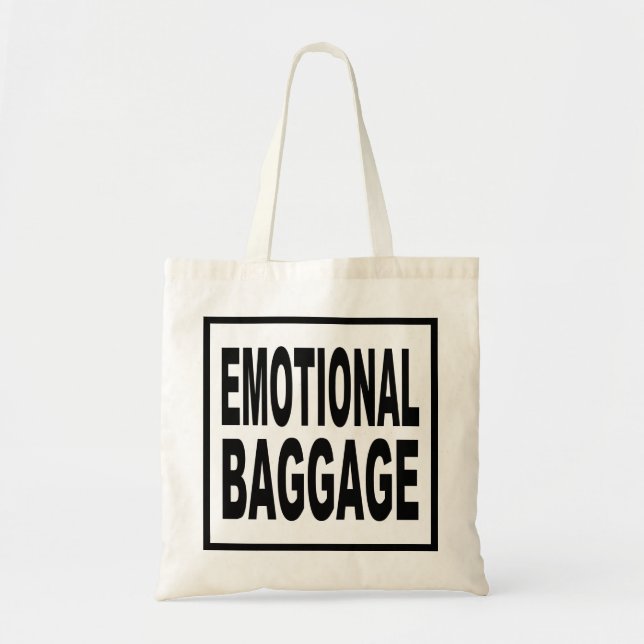 Bolso De Tela Tipografía divertida "EMOCIONAL BAGGAGE" (Frente)