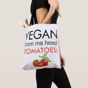 Bolso De Tela Tipografía divertida Vegan de tomates de cabeza de