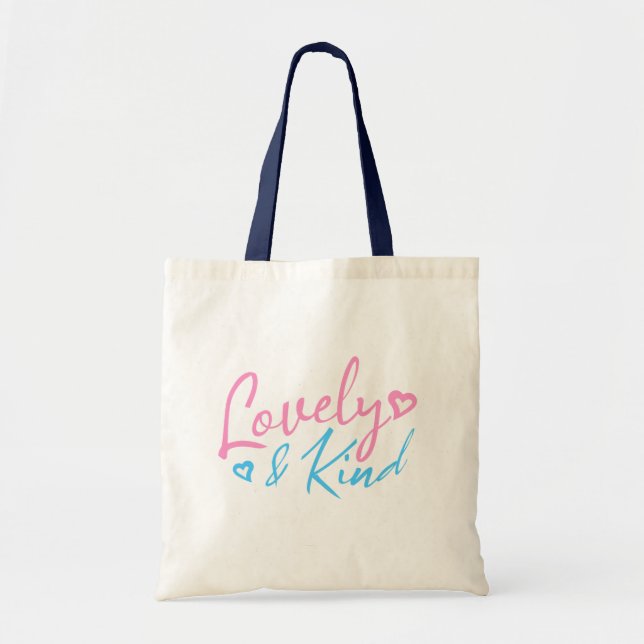 Bolso De Tela Tipografía encantadora y amable (Frente)
