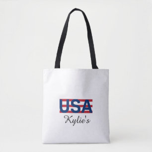 Bolso De Tela Tipografía estadounidense minimalista moderna en r