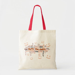 Bolso De Tela Tipografía feliz de Halloween
