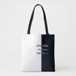 Bolso De Tela Tipografía mínima Sueño de café de solo una mamá