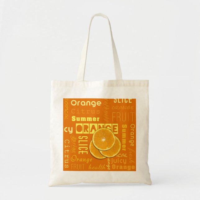 Bolso De Tela Tipografía moderna de Naranja (Frente)