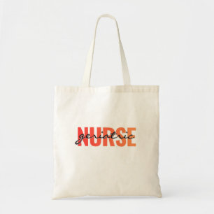 Bolso De Tela Tipografía Moderna para Enfermeras Geriátricas