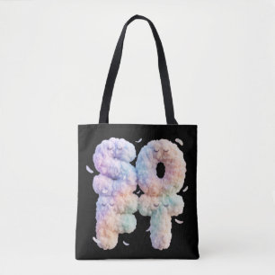 Bolso De Tela Tipografía Pastel de Nube Suave Kawaii Estética Li