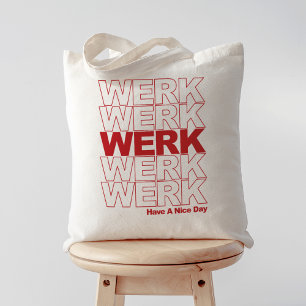 Bolso De Tela Tipografía roja de Werk