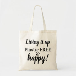 Bolso De Tela Tipografía ¡Viviendo al máximo Libre de Plástico y