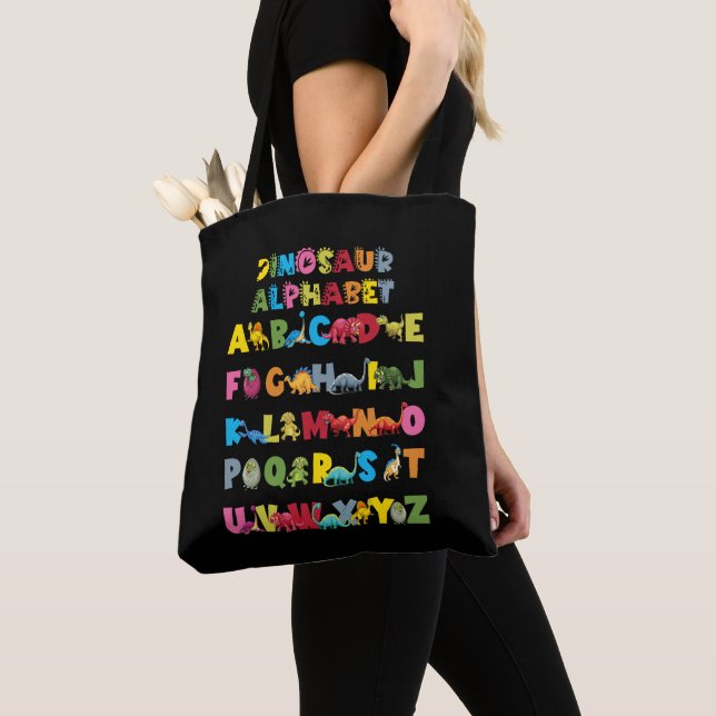 Bolso De Tela Tipos De Dinosaurios Alphabet ABC (Detalle)