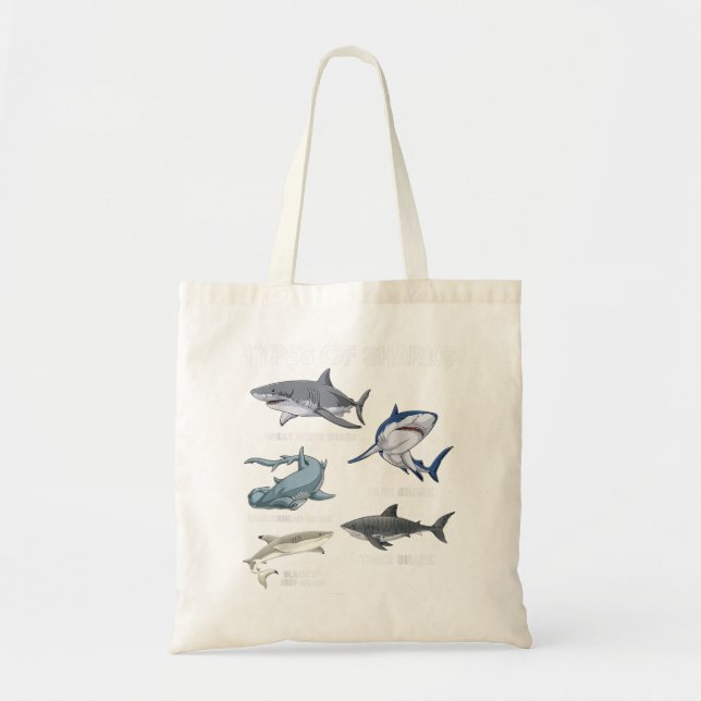 Bolso De Tela Tipos de tiburones (Frente)