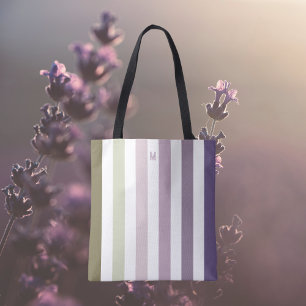 Bolso De Tela Tira de campo de lavanda de Ombre y monograma pers
