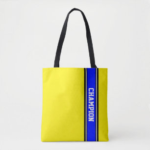 Bolso De Tela TIRA DEPORTIVA - azul real, negro, blanco