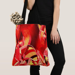 Bolso De Tela Tira roja crachada simulando movimiento