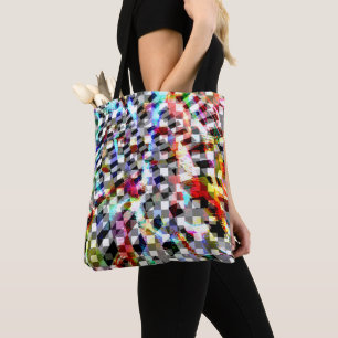 Bolso De Tela Tirado bajo manchas de colores, una pasta escandal