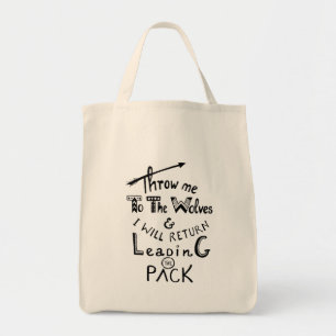Bolso De Tela ¡Tírame a los lobos! Cita motivadora