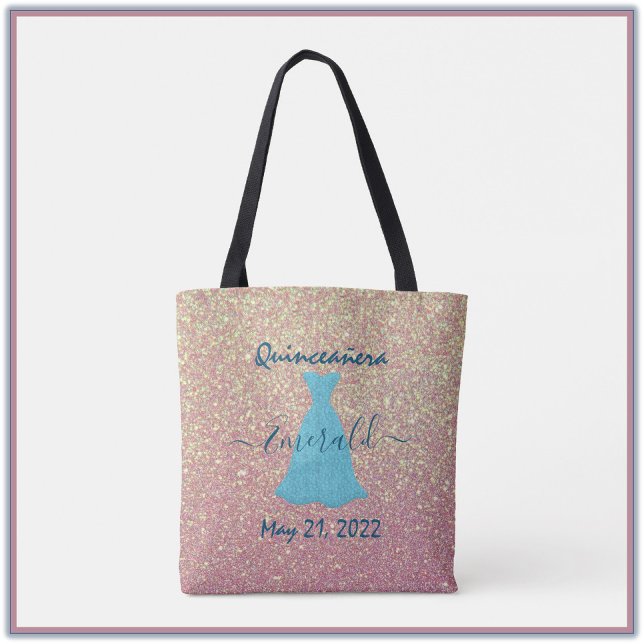 Bolso De Tela Tirante conmemoración de Quinceanera Tote Bag (Subido por el creador)