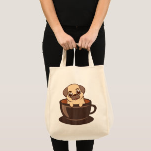 Bolso De Tela Tirar En Un Tambor De Café Beber Perro Perro Perro