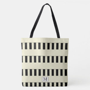 Bolso De Tela Tiras amarillas en cualquier monograma de Personal