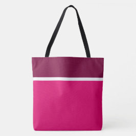 Bolso De Tela Tiras Blancas de Frambuesa Divertida Chic en Rosa 