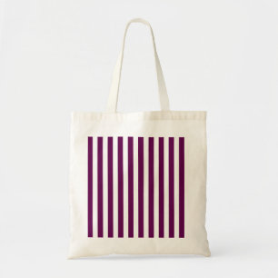 Bolso De Tela Tiras de ciruela y de caramelo blanco