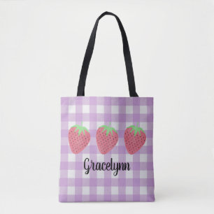 Bolso De Tela Tiro de fresa acuarela para chicas y baño de Tote