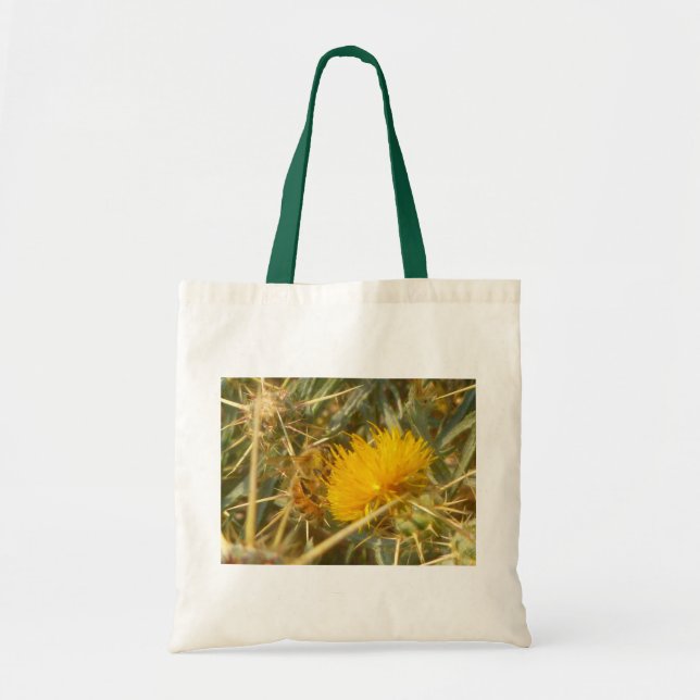 Bolso De Tela Tistle de abejas y estrellas (Centaurea solstitial (Frente)