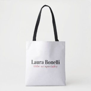 Bolso De Tela Título de nombre simple minimalista moderno profes