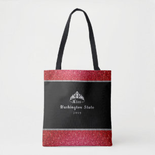 Bolso De Tela Título del personalizado de la corona de la Srta.
