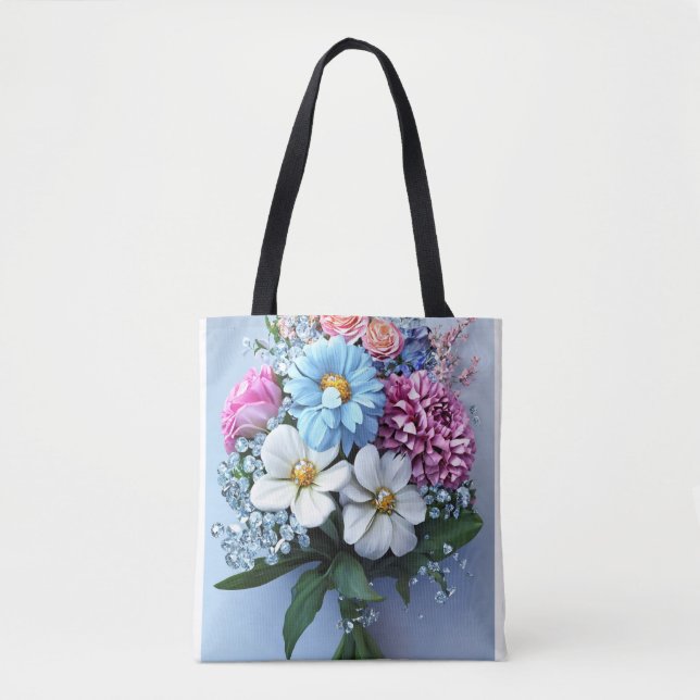 Bolso De Tela Título: Lujoso Diamante Bouquet Tote Bag Transfo (Anverso)