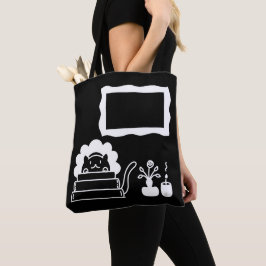 Bolso De Tela Títulos de libros personalizados y marco de imagen