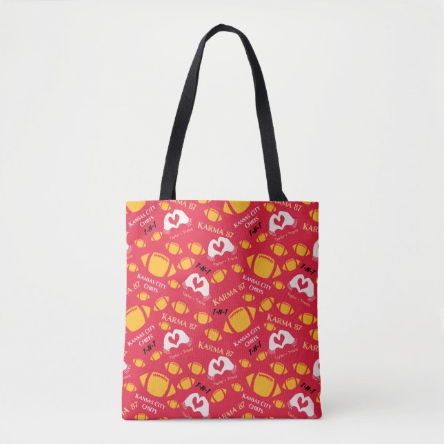 Bolso De Tela TNT-Chiefs-All-Over Print Tote Red Gold (Anverso)