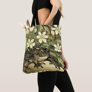 Bolso De Tela Toad y dogwood de estilo Art Nouveau holandeses