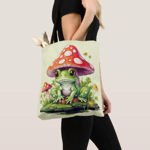 Bolso De Tela Toadstool de Cottagecore y rana